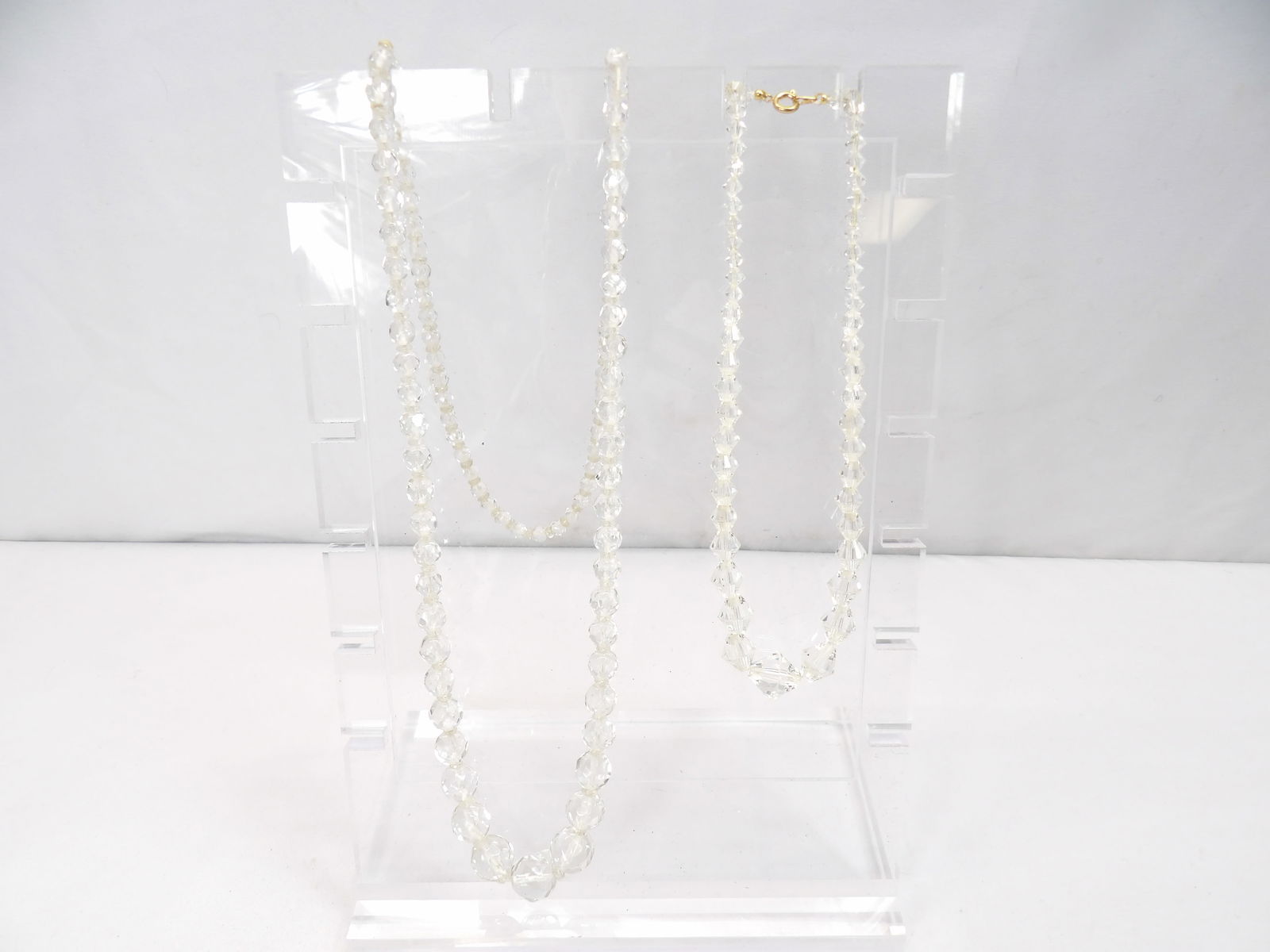 Lot of 2 Vintage Cut Crystal Beaded Necklaces (1 of 5)