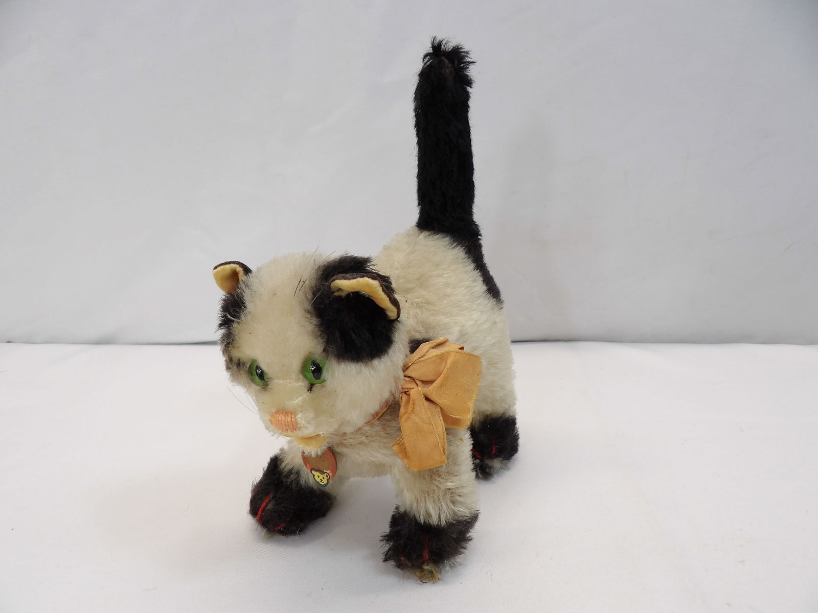 Tiny Rare Steiff '50s/'60s Black & White Gussy Young Cat Kitten (1 of 8)