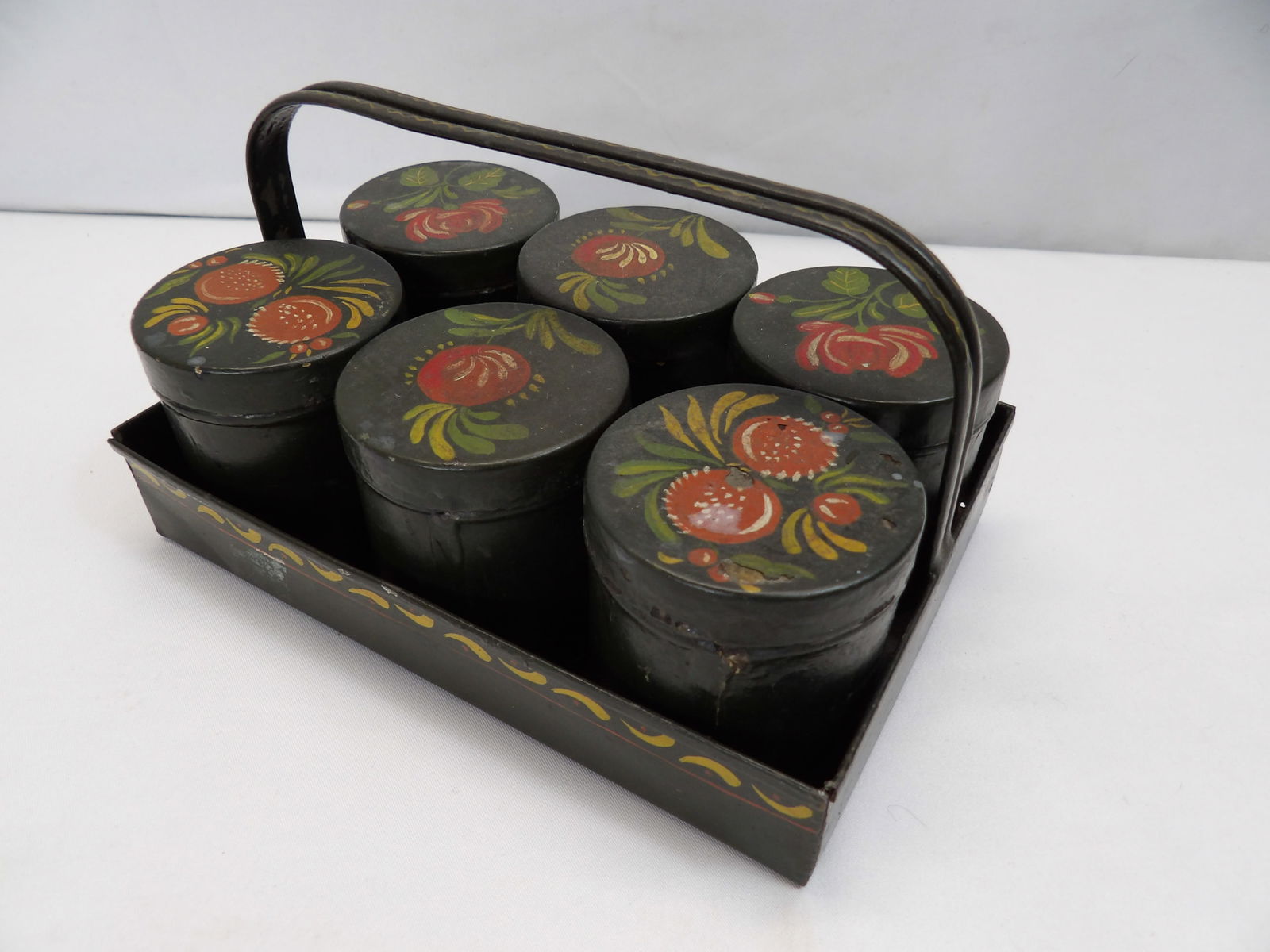 Vintage Tole Canister Set with Carrier (1 of 12)