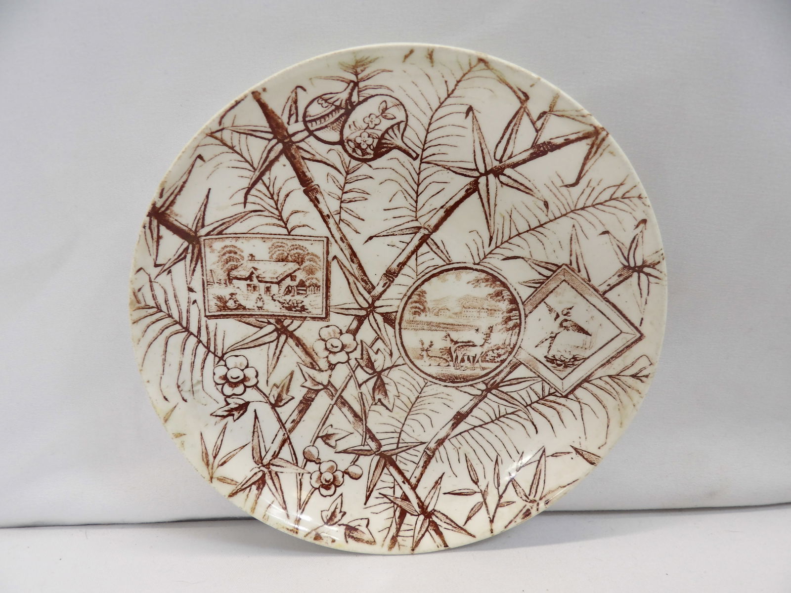 Early 6 Inch Brown Transferware Bowl (1 of 4)