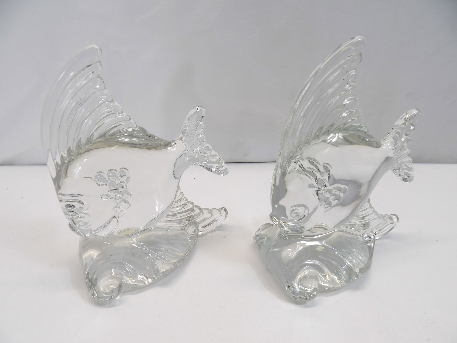 Vintage Heisey Fish Bookends: approx. 6 3/4 tall, see photo's