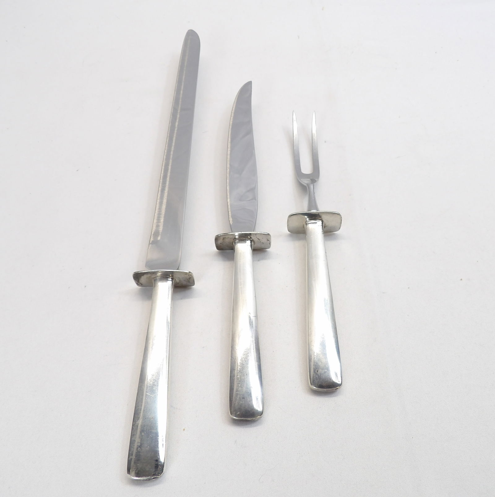 Vintage Gorham 3 Piece Carving Set with sterling Handles: see photo's