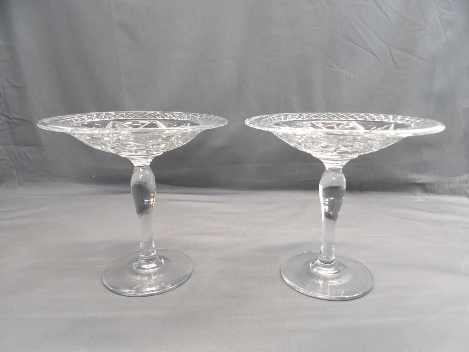 Vintage Pair of Pairpoint "Adelaide" Cutting 7 inch Compotes: see photo's