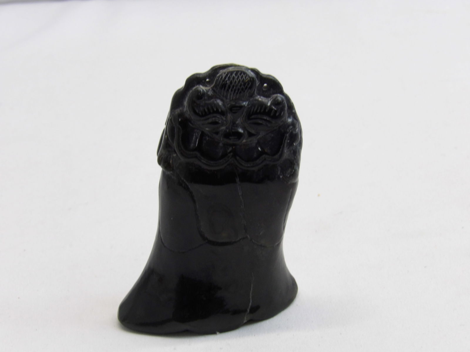 Hand Carved Dark Green Chinese Jade Horn Shaped Vessel (1 of 4)