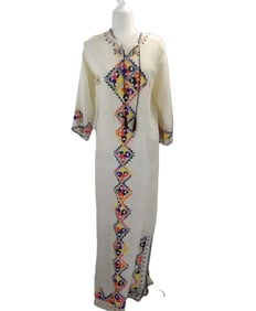 VINTAGE 1960'S GAUZE EMBROIDERED CAFTAN