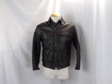 VINTAGE 1980'S WALTER DYER BLACK MOTORCYCLE JACKET