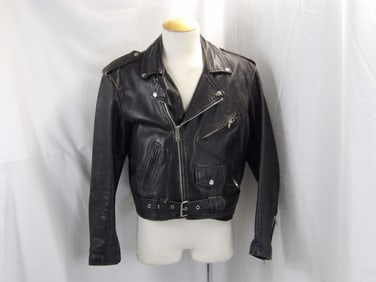 VINTAGE 1980'S SHAF LEATHER MOTORCYLE JACKET