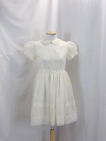 VINTAGE 1960'S IRVING MACK LITTLE GIRL'S WHITE NYLON POUF DRESS