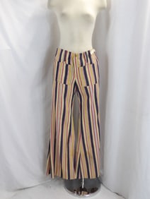 OLD STORE STOCK 1970'S GIRL'S HIPHUGGER BELLBOTTOM STRIPED JEANS
