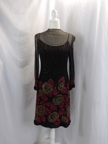 VINTAGE 1950'S CHRISTIAN DIOR-NEW YORK SAKS MINI SEQUINED DRESS & SLIP