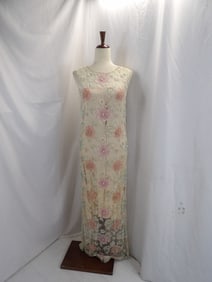 VINTAGE 1930'S LACE & BEADED GOWN