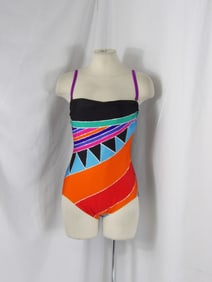 VINTAGE 1960'S OLD STORE STOCK GOTTEX GEOMETRIC PATTERNED BATHING SUIT