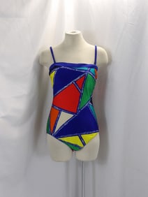 VINTAGE 1960'S GOTTEX GEOMETRIC PRINT LYCRA BATHING SUIT