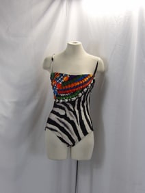 VINTAGE 1960'S OLD STORE STOCK GOTTEX TRIBAL PRINT BATHING SUIT