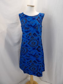 VINTAGE 1950'S HAWAIIAN BLUE FLORAL SHIFT