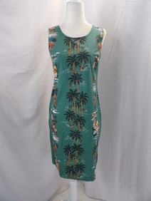 VINTAGE 1960'S BISHOP ST APPAREL GREEN HAWAIIAN SHIFT