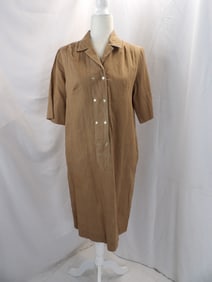 VINTAGE1960'S ADELE FASHIONS BROWN COTTON SHIRT DRESS