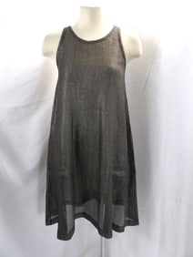VINTAGE 1960'S MM MARS SILVER METALLIC TENT GO GO DRESS