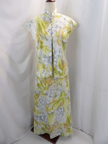 VINTAGE 1970'S TORI RICHARD, HONOLULU 2 PIECE HIGH WAIST MAXI DRESS & JACKET
