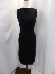 VINTAGE 1960'S ELAINE TERRY BLACK SILK WIGGLE COCKTAIL DRESS