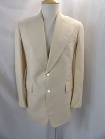 VINTAGE MEN'S 1970'S BESPOKE OFF WHITE SUIT COAT WITH PUCCI LINING