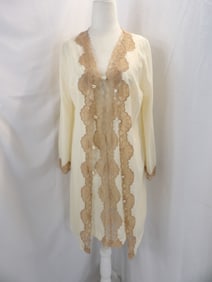 VINTAGE 1960'S EMILIO PUCCI NYLON & LACE SLIP & ROBE SET