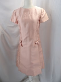 VINTAGE 1960'S PAB FOR SAKS FIFTH AVENUE PINK SILK SHIFT