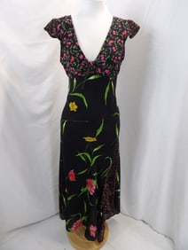 VINTAGE 1980'S RAG SLEEVELESS RUFFLED SHOULDER SUMMER DRESS