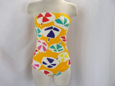 VINTAGE ADRIENNE VITTADINI STRAPLESS ONE PIECE BATHING SUIT