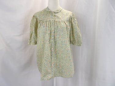 VINTAGE 1960'S CACHAREL FLORAL COTTON SMOCK TOP