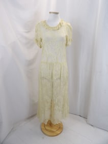VINTAGE 1910-20'S SHEER LACE TEA DRESS