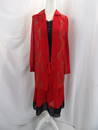 VINTAGE 1920'S RED SILK FLAPPER DRESS WITH EMBROIDERED SLEEVELESS VEST COAT