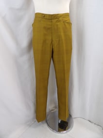 VINTAGE 1960'S GOLD PLAID MEN'S TROUSERS