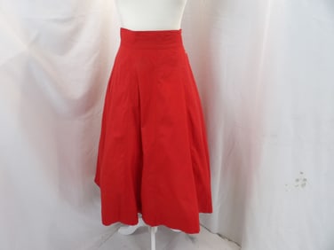 VINTAGE RED COTTON A-LINE SKIRT