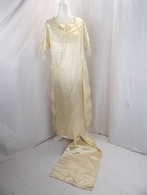 VINTAGE 1920'S SILK WEDDING DRESS WITH TRAIN