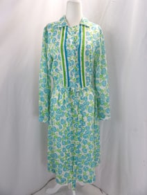 VINTAGE THE LILLY BY LILLY PULITZER 1960'S BLUE & WHITE FLORAL PRINT DRESS