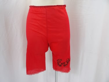 VINTAGE 1950'S RED NYLON LOLLIPOP PANT GIRDLE COVER