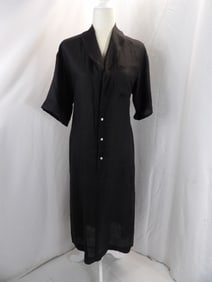 VINTAGE RALPH LAUREN BLACK LINEN SHIRT DRESS