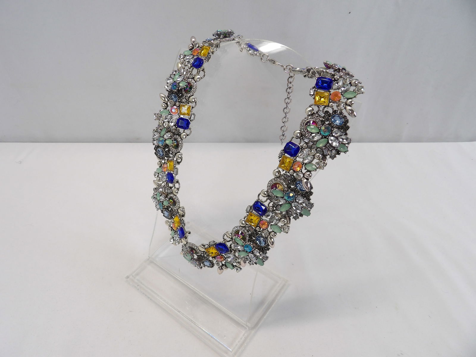 Fabulous Multi Color Vintage Statement Necklace with Various Colored Stones (1 of 7)