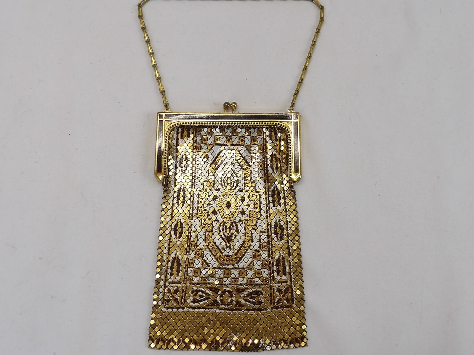 Vintage Art Deco Whiting & Davis Mesh Enamel Purse (1 of 11)