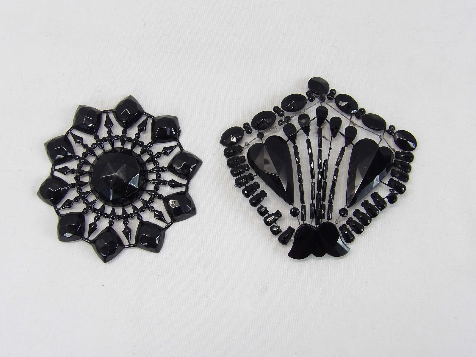 Lot of 2 Victorian Black Dress or Belt Embellishments (1 of 3)