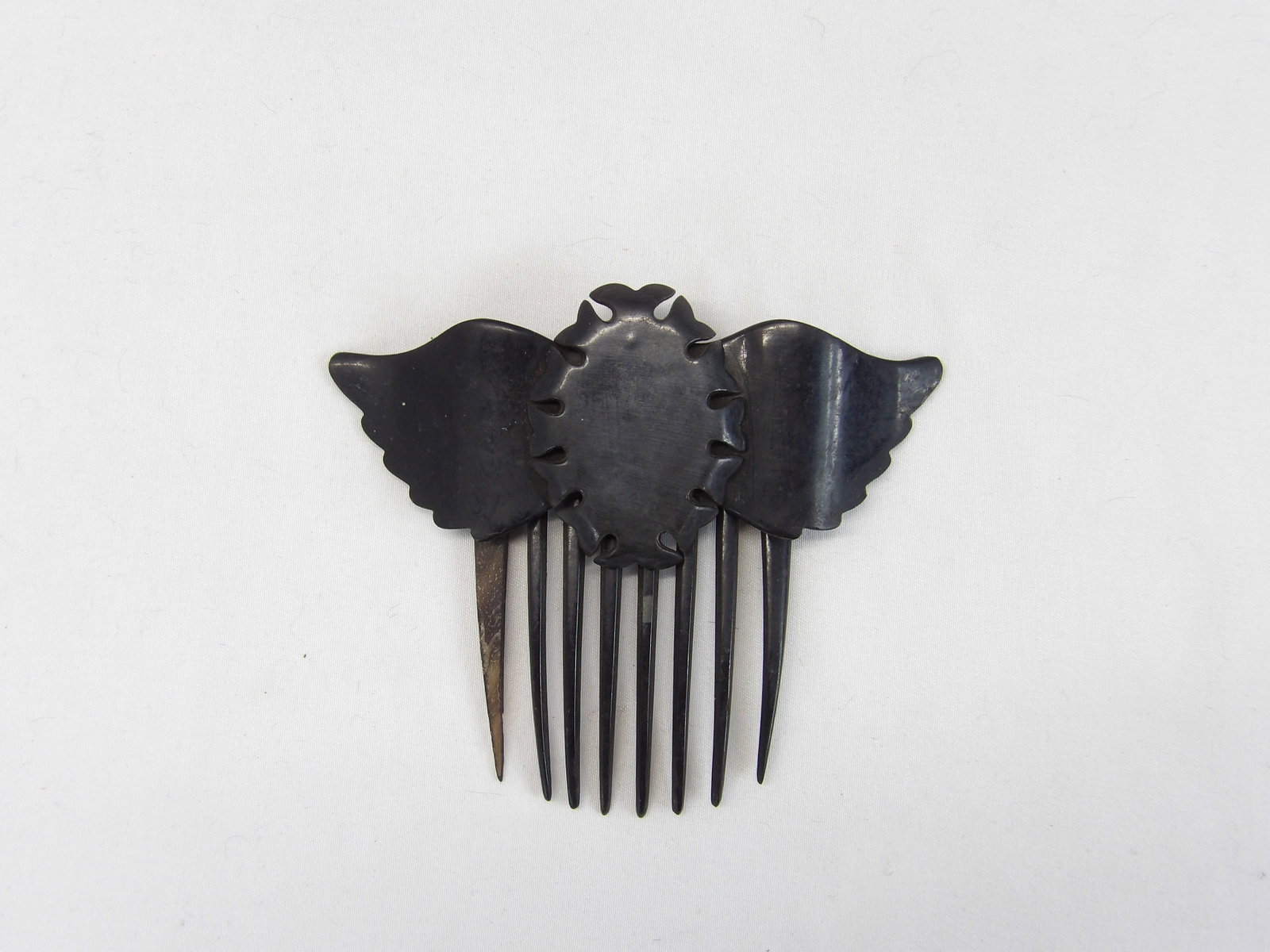 Antique Hair Comb with Wings, Has Hinges for Wearing Multiple Ways: approx. 3 1/2 x 4 1/2, see photo's