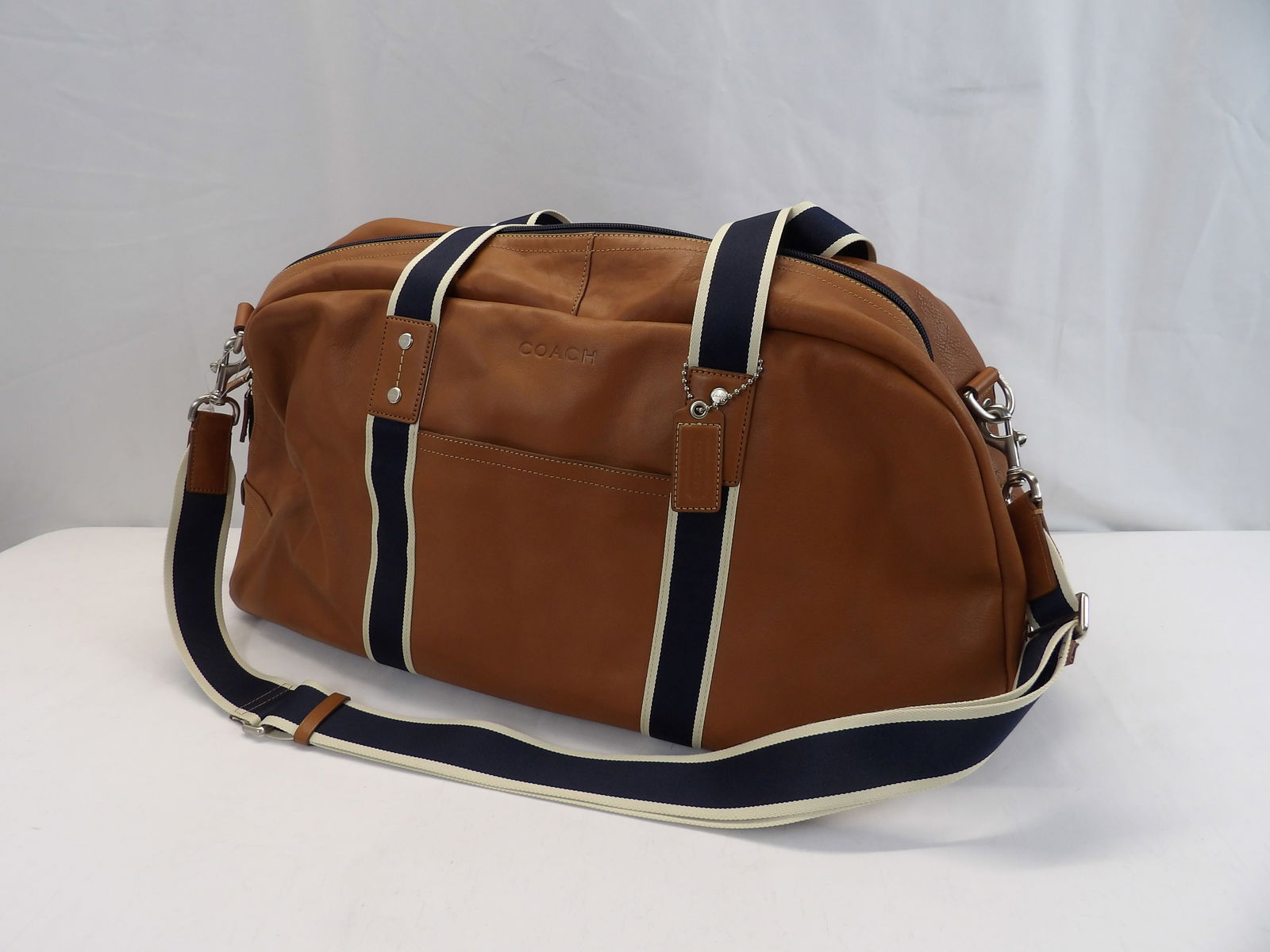 Large Coach Boston Heritage Travel/Duffel Brown Leather Bag  No. 01360-F70561, Never Used (1 of 15)