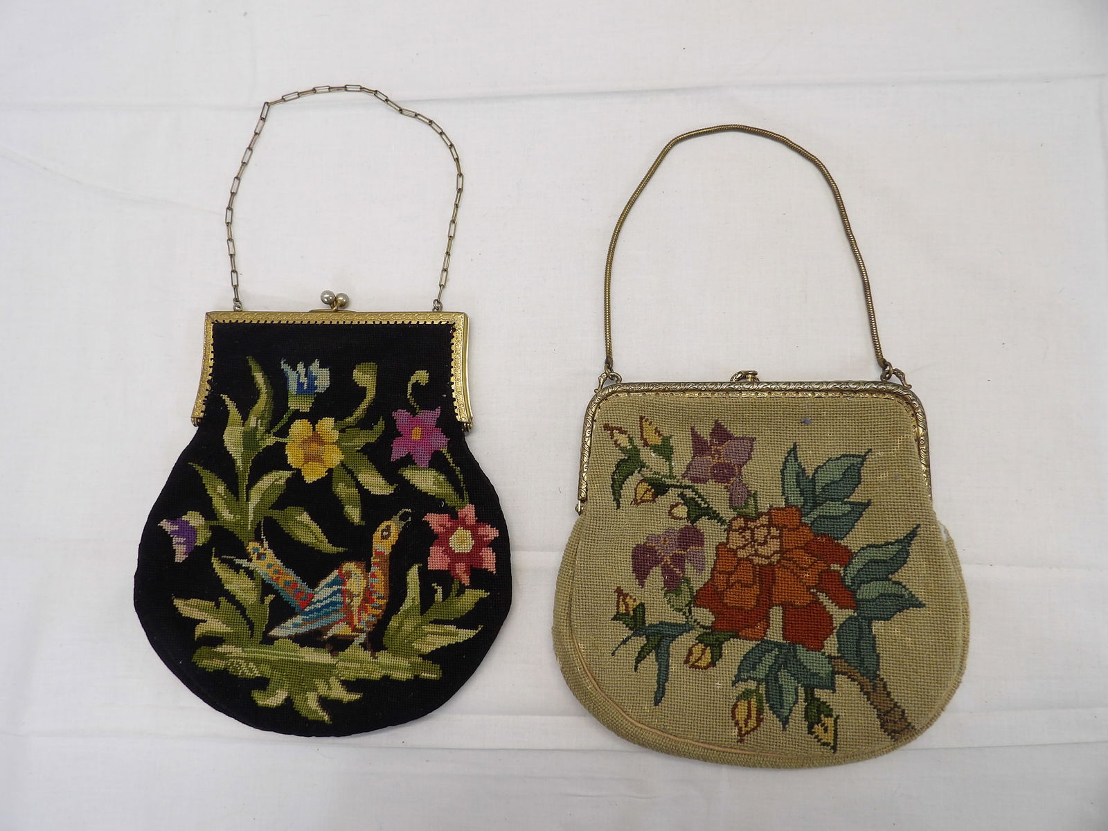 Lot of 2 Vintage Needle Point Bags with Birds (1 of 7)