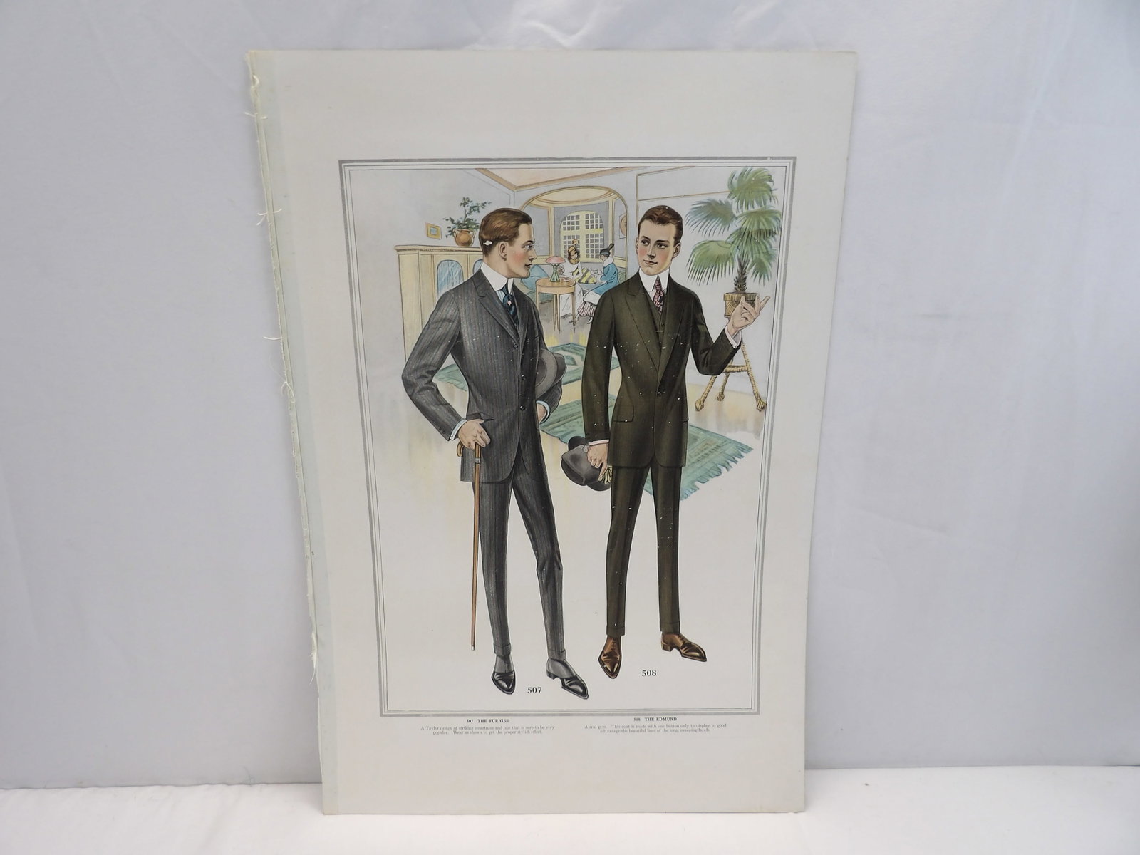 Vintage 1916/17 J.L. Taylor & co. Men's Suit Sample Advertising: great for framing approx. 15 1/2 x 22 1/2, see photo's