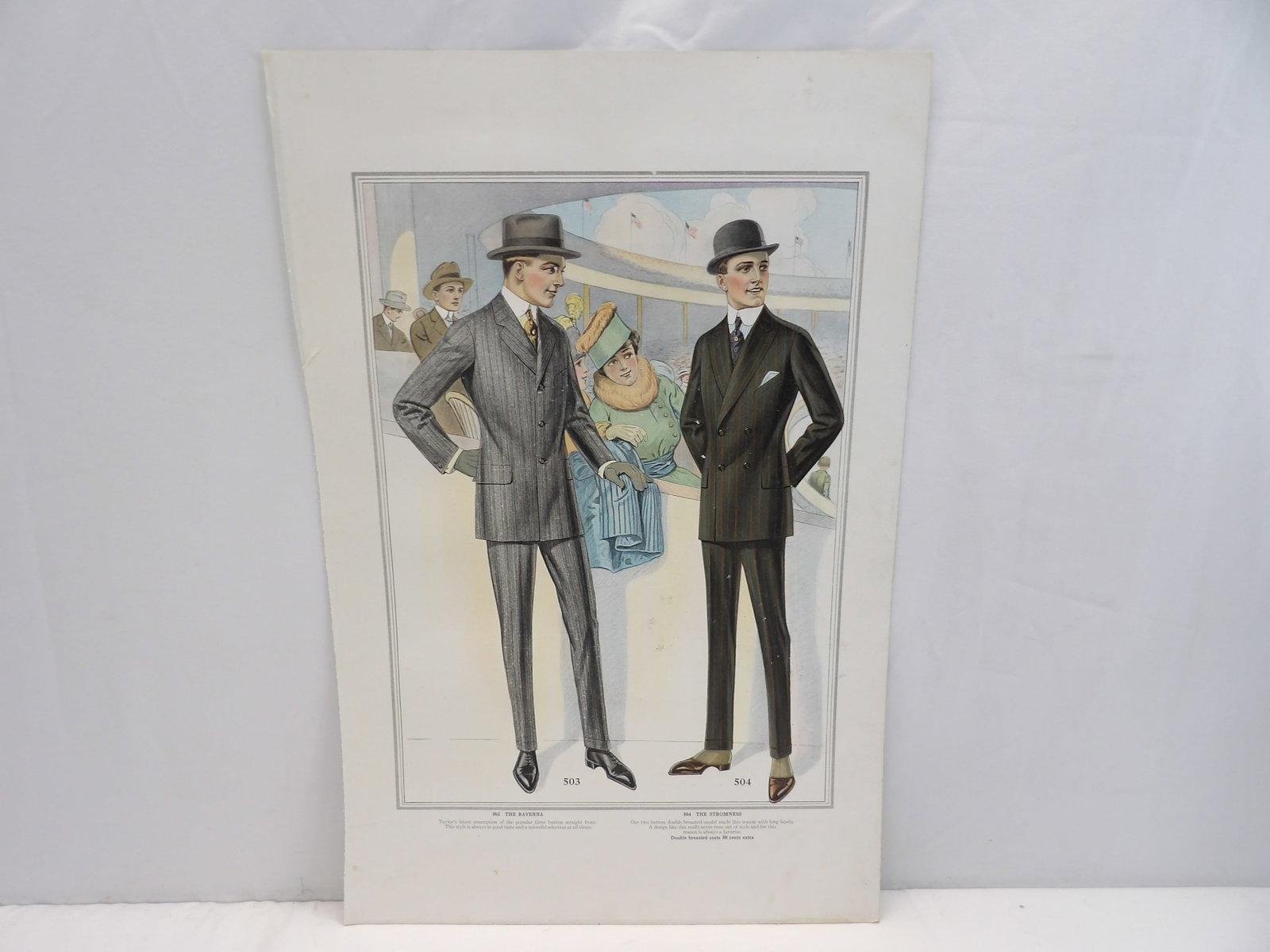 Vintage 1916/17 J.L. Taylor & Co. Men's Suit Sample Advertising: great for framing approx. 15 1/2 x 22 1/2, see photo's