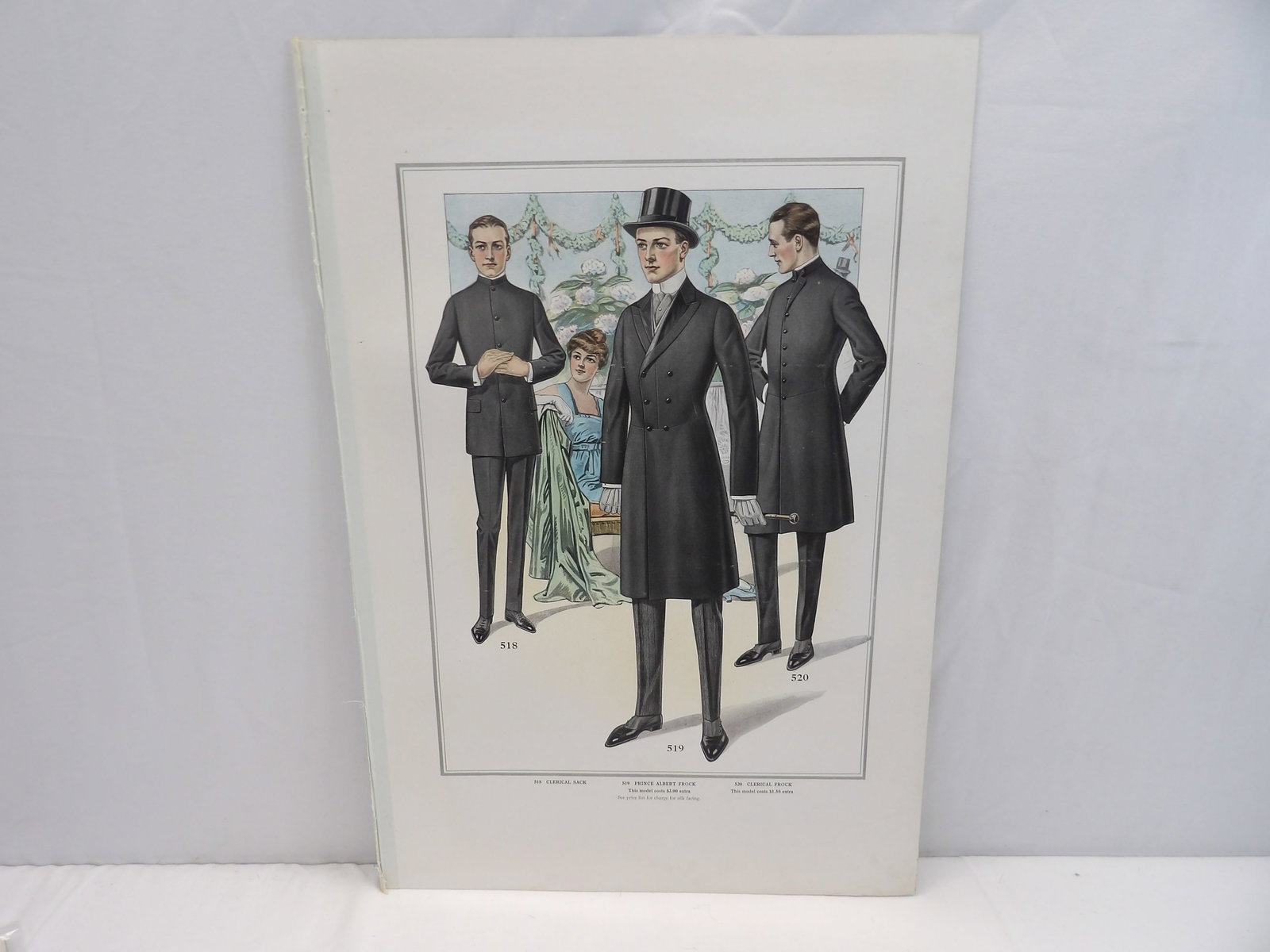 Vintage 1916/17 J.L. Taylor & Co. Men's Frock Coat Sample Advertising: great for framing approx. 15 1/2 x 22 1/2, see photo's