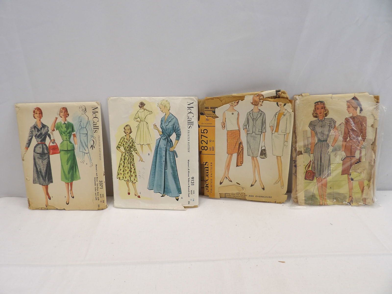 Lot of 4 Vintage McCall's Dress Patterns, 1952, 1966, 1955, & Possibly 1940's (1 of 2)