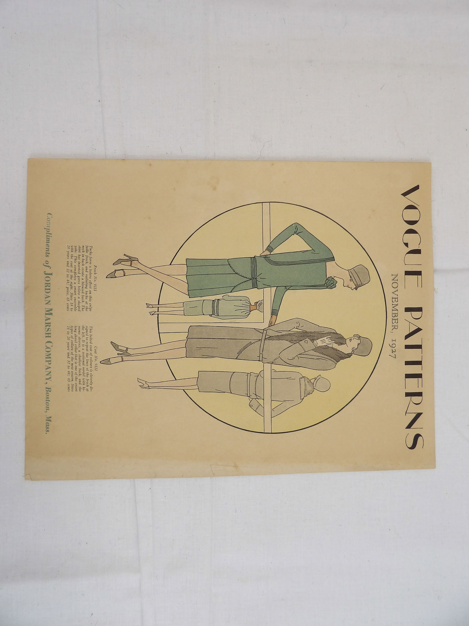 Vintage 1927 Vogue Patterns Magazine Compliments of Jordan Marsh Company (1 of 9)
