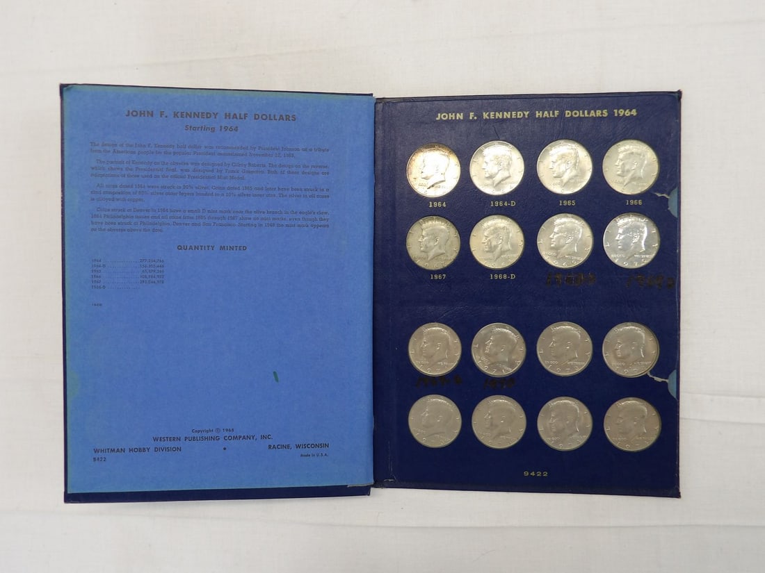 John F. Kennedy Halves 1964-1983, Book of 32: see photo's